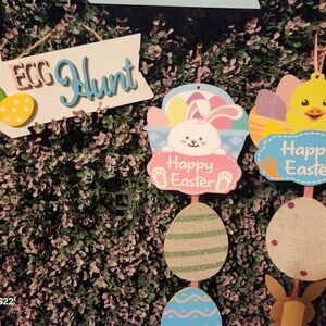 Easter Egg Hunt Hanging Decorations Set Of 3 Easter Hanging Decor